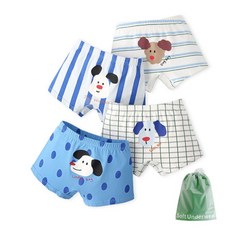 엠에스키즈 빨간코 강아지 남아 사각팬티 4매+더스트백 N198