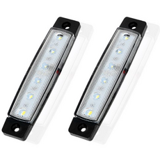 뭉구카 Lark 6구 LED 차폭등 12/24v 화물차 탑차 사이드등 자동차 차량용 램프 레드1P 1EA, 1개, 화이트 1P
