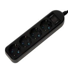 올블랙 은폐형 4000w 고용량 멀티탭 통합스위치 멀티콘센트 4구, 1개, 블랙, 2m