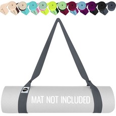 테세움 요가 매트 스트랩 u2013 30 색상 조절 가능 홀더 슬링 [매트 미포함], 그레이 마카롱, 1개