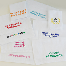 SANS 자존감 수건 시즌2 메시지 자수 미니 핸드타올 합격 응원 선물, 1개, [8.최고럭키걸]