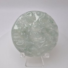天然保A翡翠 冰種圓滿山水牌, 詳見包裝