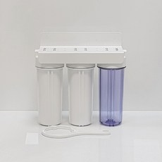 清淨淨水店 2分牙雙O-ring高耐壓三道式淨水器，前置過濾器含扳手，透/白濾殼可選，濾心/接頭可選購, 1個, 烤漆吊片無加購濾心,加6號接頭-快速接頭ZQ4044*2只