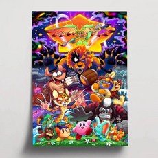 만화 귀여운 커비 포스터 자기 접착 아트 방수 종이 스티커 커피 하우스 벽장식, 1개, 2. z6