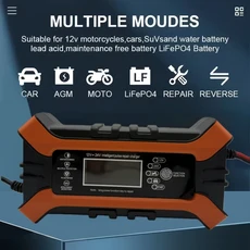 XL 스팟 상품 12V6A 스마트 배터리 충전기 시동정지 유럽 규정 풀 스톱 역방향 보호 납축전지, 01 12V용, 04 영국, 03 Orange