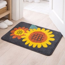 러그마스터 도톰한 극세사 발매트 부드러운 욕실 화장실 주방매트 미끄럼방지, 3. 가든해바라기 발매트