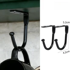 아연 합금 후크 싱글 천장 프롱 주방 벽걸이 헤비 듀티 다목적 수납, 03 Black, 03 4PCS