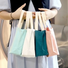 캔버스 컬러풀 드링크백 텀블러 캐리어 컵홀더 테이크아웃 에코백