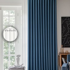 커튼킹 호텔식나비주름암막커튼 사계절 3중직 거실용 쉐도우암막커튼 창문용형상기억암막커튼 원톤 아일렛형 2장