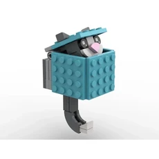 MOC 벽돌 키 체인 거치대 특이한 어린이 장난감 조립 모델 장식 DIY 걸이 링 건설 도시 빌딩 블록, 18 azure gray cat