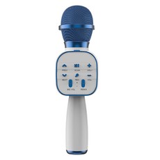 DIU 無線藍牙電容麥克風兒童話筒音響一體唱歌娛樂手機K歌寶, 1個, 藍色:如圖