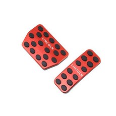 [주주파츠몰] 링컨 MKZ MKX 알루미늄 클립형 페달 미끄럼방지 인테리어 스포츠 발판 호환 용품, 레드Pedal