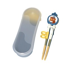 兒童皇冠訓練學習筷 寶寶練習筷子, 藍色小熊 防塵盒, 1個