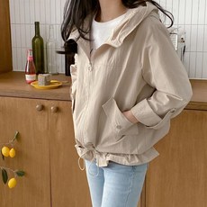 옷자락 여자 캐주얼 봄버 스트링 데일리 롤업 야상자켓 점퍼
