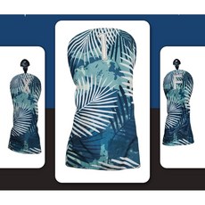 美風夏日棕櫚葉高爾夫木桿球套男女通用高爾夫球桿保護套, 1個, 綠色棕櫚葉,混血桿（小雞腿）