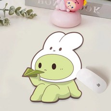 귀여운 토끼 동물 과일 프린트 마우스패드 미끄럼 방지 탁상 장식, 1개, 초록 토끼