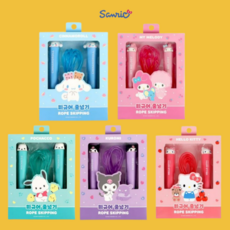 산리오 캐릭터 피규어 줄넘기 어린이 점프로프, 2개, 시나모롤 + 쿠로미