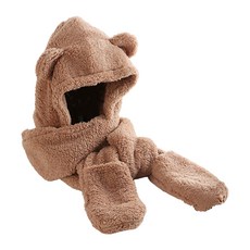 【新客限時下殺】ZOII 佐壹 小熊毛毛帽圍巾 可愛圍巾 小童圍巾 禦寒 保暖 圍巾 保暖圍巾 脖圍 披巾 賞雪必備 #