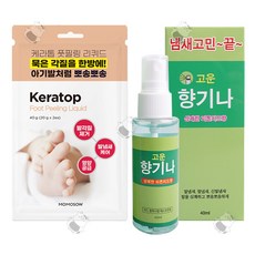 모모쏘우 케라톱 풋필링 리퀴드 + 고운 향기나 스프레이 / 발냄새 케어, 80g, 1세트, 2개입