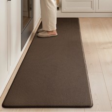 DEXI 쿠션 싱크대 방수 PVC 주방매트 특대형 싱크대발매트 미끄럼방지 두꺼운 10mm 주방 발매트 대형, 갈색