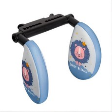 蘇霏小舖 車用側靠枕 頸枕 安全帶調節器 加大加寬加厚 卡通睡覺枕 兒童睡枕, 1個, 側靠枕-夜色獅子(水藍) 現貨