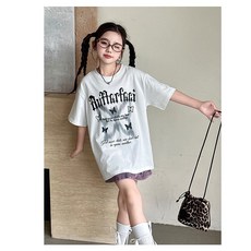 삐삐네옷가게 초등학생 여아 버터플라이 여름 2color 티셔츠