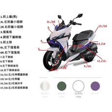 龍二 車殼 DRG 2代龍 SYM 原廠外殼 擋風板 前土除 H殼 整流罩, 1個, 16.右後扶手(可超取)