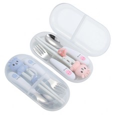 조이쥬드 어린이 젓가락 수저 세트 1단계, 핑크, 1세트, 스푼+포크+젓가락