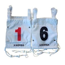 삼오 게이트볼 제킨번호 등번호 양면 자석 (5개입) 선수번호 조끼, 1세트, 흰색