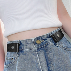 여성 스판 벨트 가죽 허리띠 캐주얼 혁띠 검정 3cm