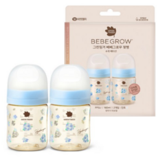 그린핑거 베베그로우 PPSU 노꼭지 젖병 트윈팩, 없음, 160ml, 2세트
