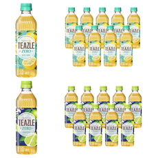 티즐 제로 유자그린티 라임민트티 2종 혼합 10개씩, 500ml, 20개