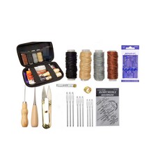 HYPXL 手縫皮革DIY工具組 針線包套餐一, 12米蠟線皮革套裝, 1個