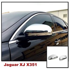 圓夢工廠 Jaguar 捷豹 積架 XJ X351 (2012-2015) 全新改裝全亮黑中網 烤漆黑水箱罩, 1個, 鍍鉻銀後視鏡蓋一組