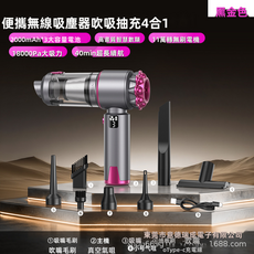 GURFOON 數顯數顯車用手持吸塵器, 如圖, 灰粉色＋粉色（8506）