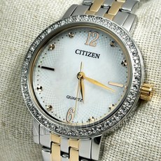 CITIZEN 女錶 晶鑽鑲嵌 珍珠貝錶盤 EL3106-59D