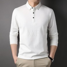 桑蠶絲長袖polo衫男 商務休閒 中年舒適男士t恤
