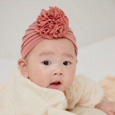 [디어딜리] 예쁜 아기 모자 꽃 헤어밴드 터번