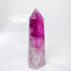 綠色螢石柱，高透，雲霧感，海帶螢石，帶彩虹光, 1個