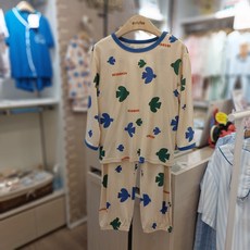 앙떼떼 2001중계점 모달50% 면50% 소재의 긴팔 단추 없는 실내복 내의 잠옷 세트