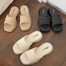 리플 여성 통굽 슬리퍼 샌들 여자 여름 비치 사무실 거실화 실내화 층간소음방지 386133