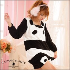 SLEEPING BEAUTY 熊貓造型珊瑚絨睡袍