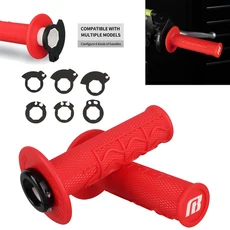 NIBBI 오토바이 그립 핸들 바 범용 모토크로스 잠금온 세트 혼다 EXC CRF YZF KXL RM 7/8 인치 오프로드, 04 Red