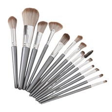 헬스와미 14종 세트 메이크업 브러쉬 화장 풀세트 브러시 도구, 그레이, 1개, 그레이