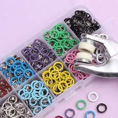 똑딱이 단추 키트 다용도 스프링 의류 단추 수선 키트 제작 펀칭 도구 아기옷