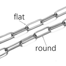 1M 3/4mm 스테인레스 스틸 체인 목걸이 팔찌 구두에 대한 페이드 케이블 골드 없음 DIY 쥬얼리 구성 요소 만들기, Steel, 4mmx 12mm flat, 1개