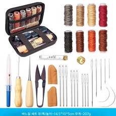 가려거든 33종 가죽 공예 바느질 DIY 세트, 바느질 세트1 33개 (검정색), 1개, 33개 세트