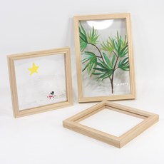 DIY 한겹 아크릴 나무액자 투명 미술재료, 1개, 우드
