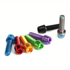 6 개/대 자전거 핸들 바 나사 티타늄 도금 다채로운 스테인레스 스틸 M5 * 18MM MTB 자전거 핸들 바 스템, 02 Colorful
