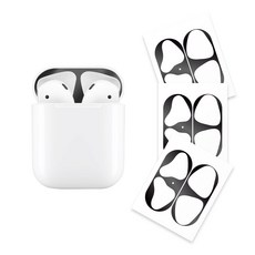 리아몬트 에어팟 철가루방지 스티커 18K 도금 3개입, 블랙, 1세트, 에어팟 1/2세대 유선